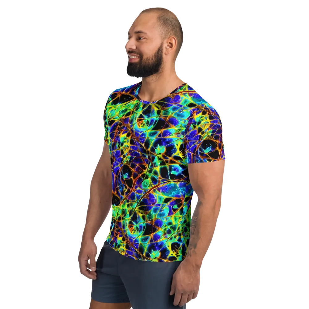 Iridescent Voltage on Men's Athletic T-Shirt — Left