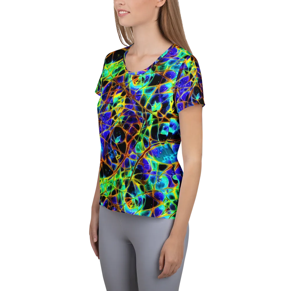 Iridescent Voltage on Women's Athletic T-Shirt — Left