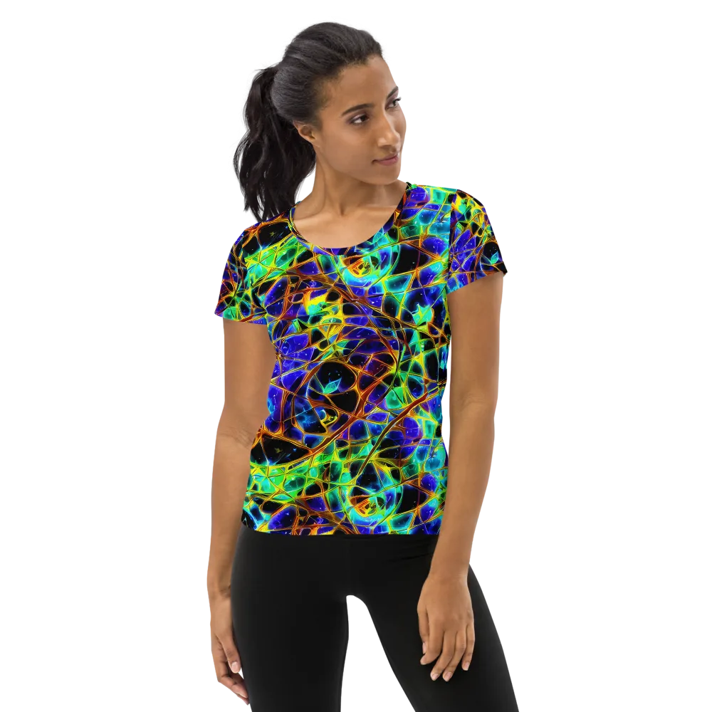 Iridescent Voltage on Women's Athletic T-Shirt — Front