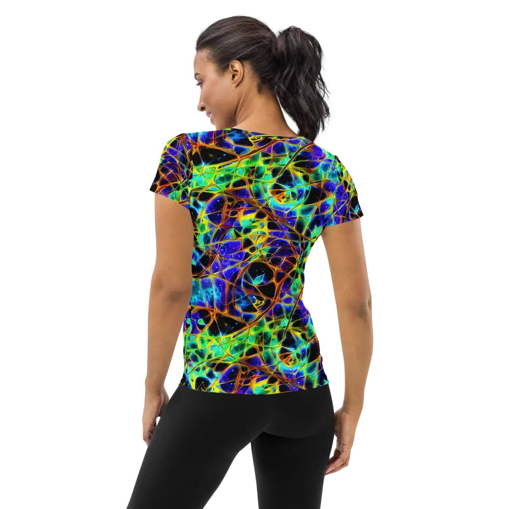 Iridescent Voltage on Women's Athletic T-Shirt — Back