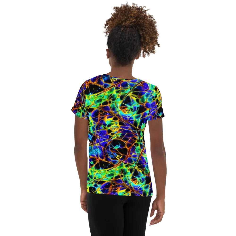 Iridescent Voltage on Women's Athletic T-Shirt — Back