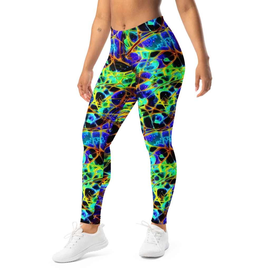 Iridescent Voltage on Leggings — Left Front