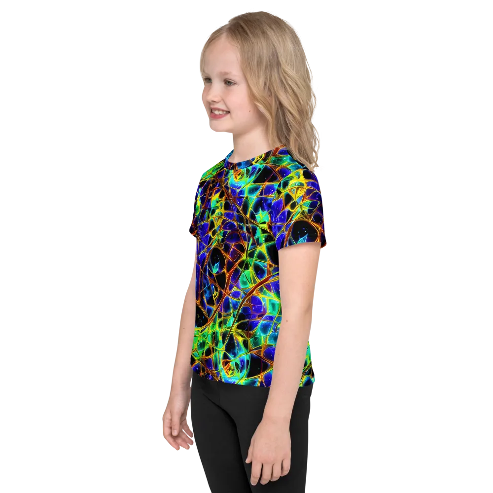 Iridescent Voltage on Kids Crew Neck T-Shirt — Left