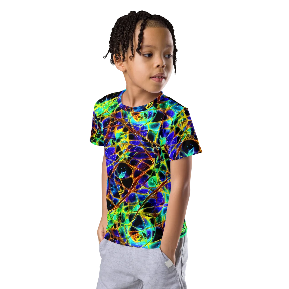 Iridescent Voltage on Kids Crew Neck T-Shirt — Left Front