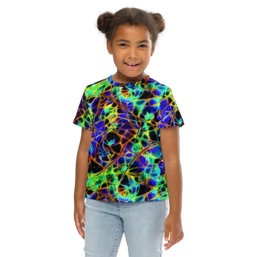 Iridescent Voltage on a Kids Crew Neck T-Shirt