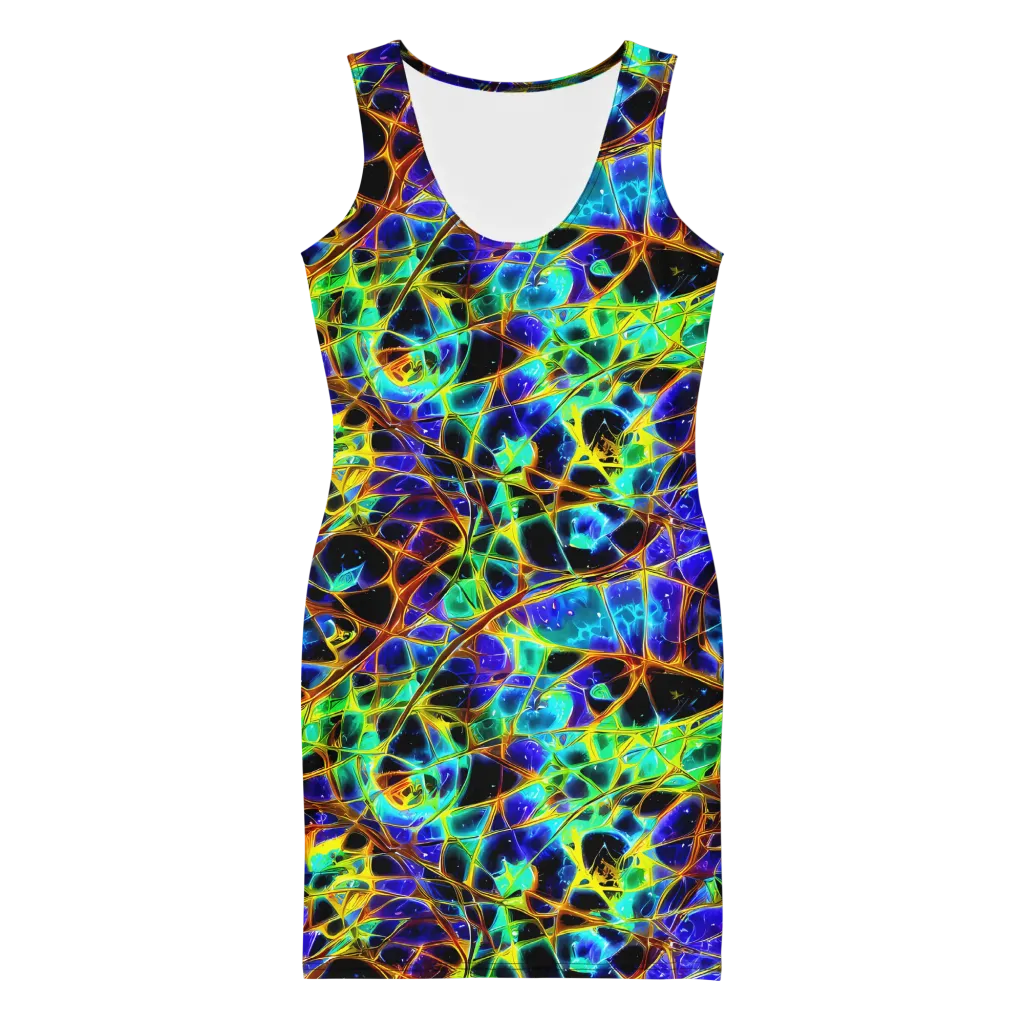 Iridescent Voltage on Bodycon Dress — Front