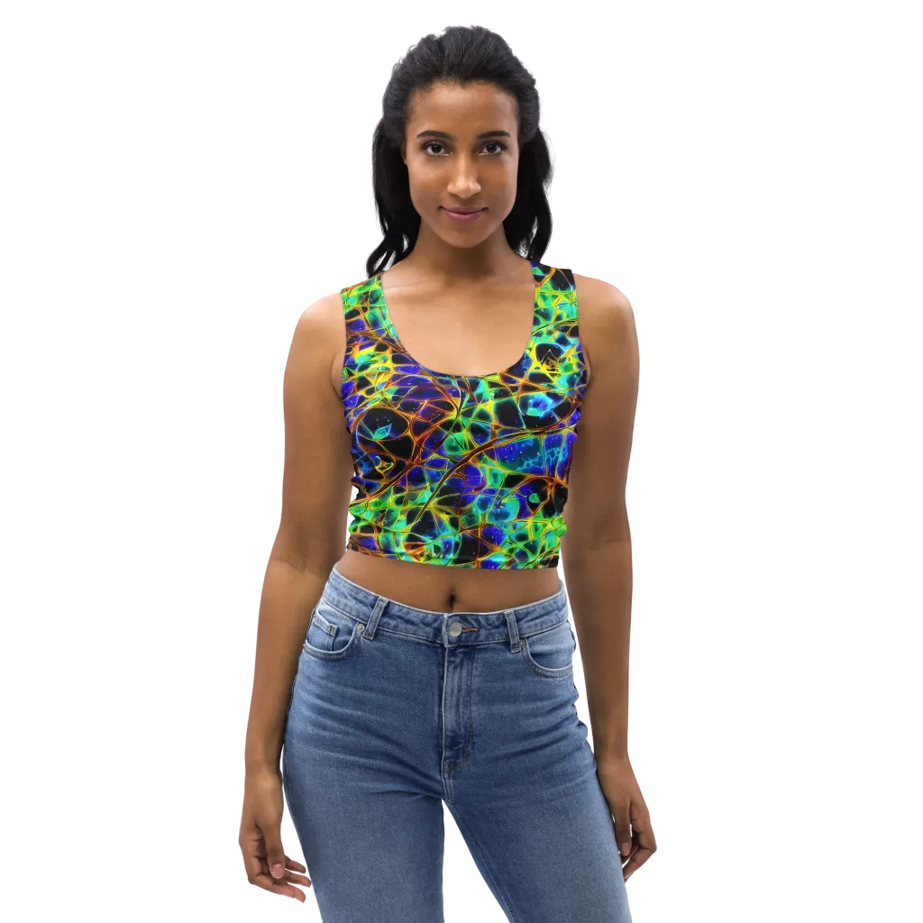 Iridescent Voltage on Crop Top — Front