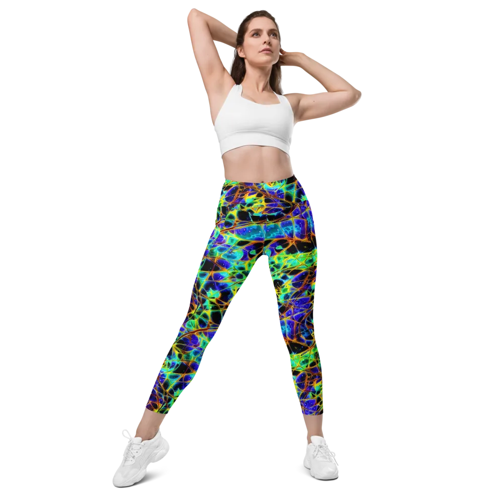 Iridescent Voltage on Leggings with Pockets — Front