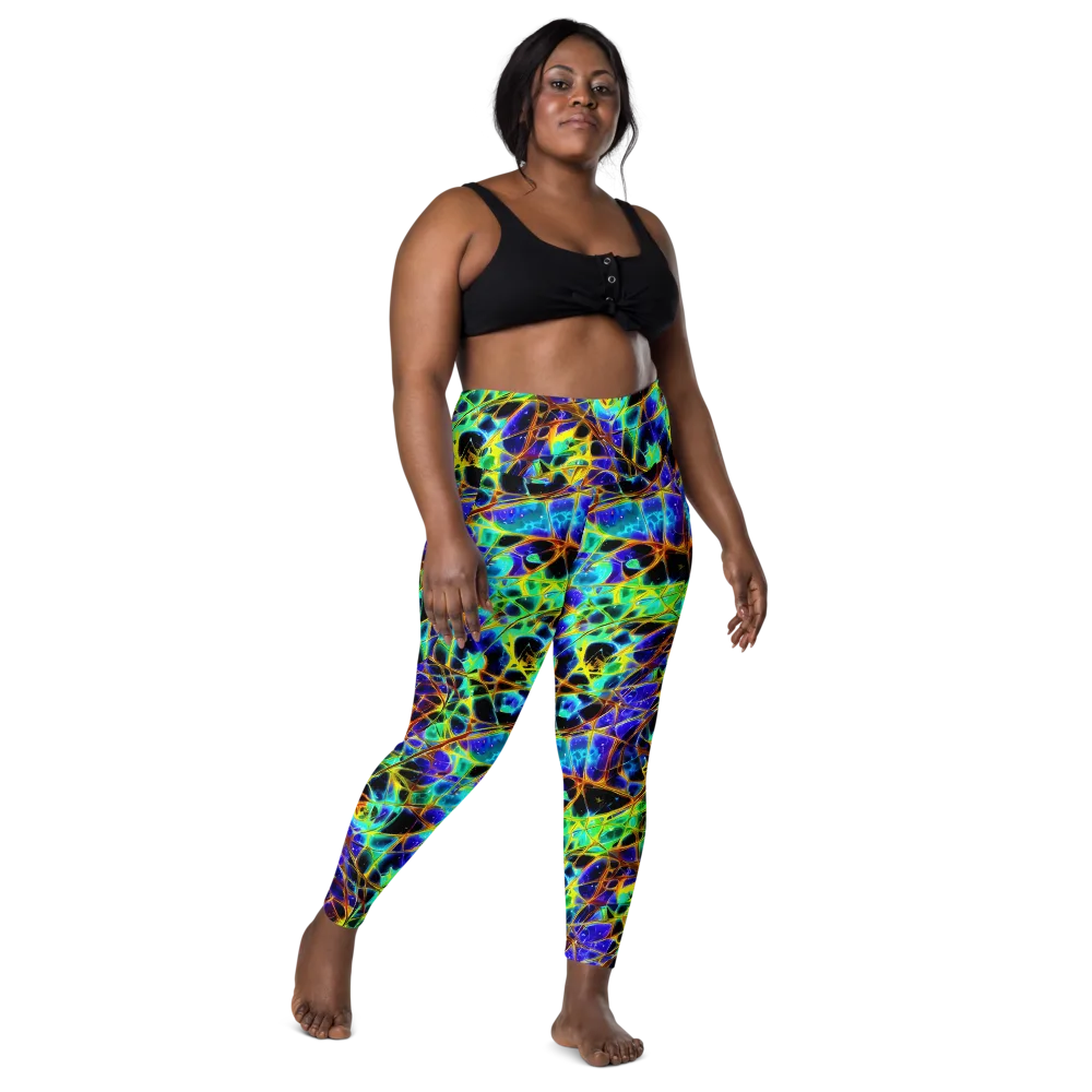 Iridescent Voltage on Leggings with Pockets — Front