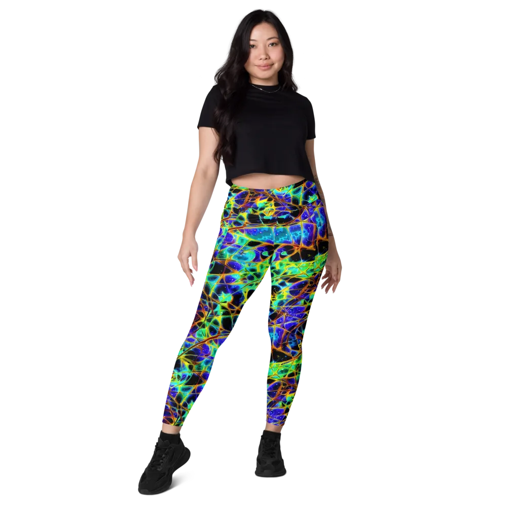 Iridescent Voltage on Leggings with Pockets — Front