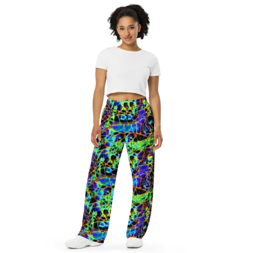 Iridescent Voltage on a Wide-Leg Pants