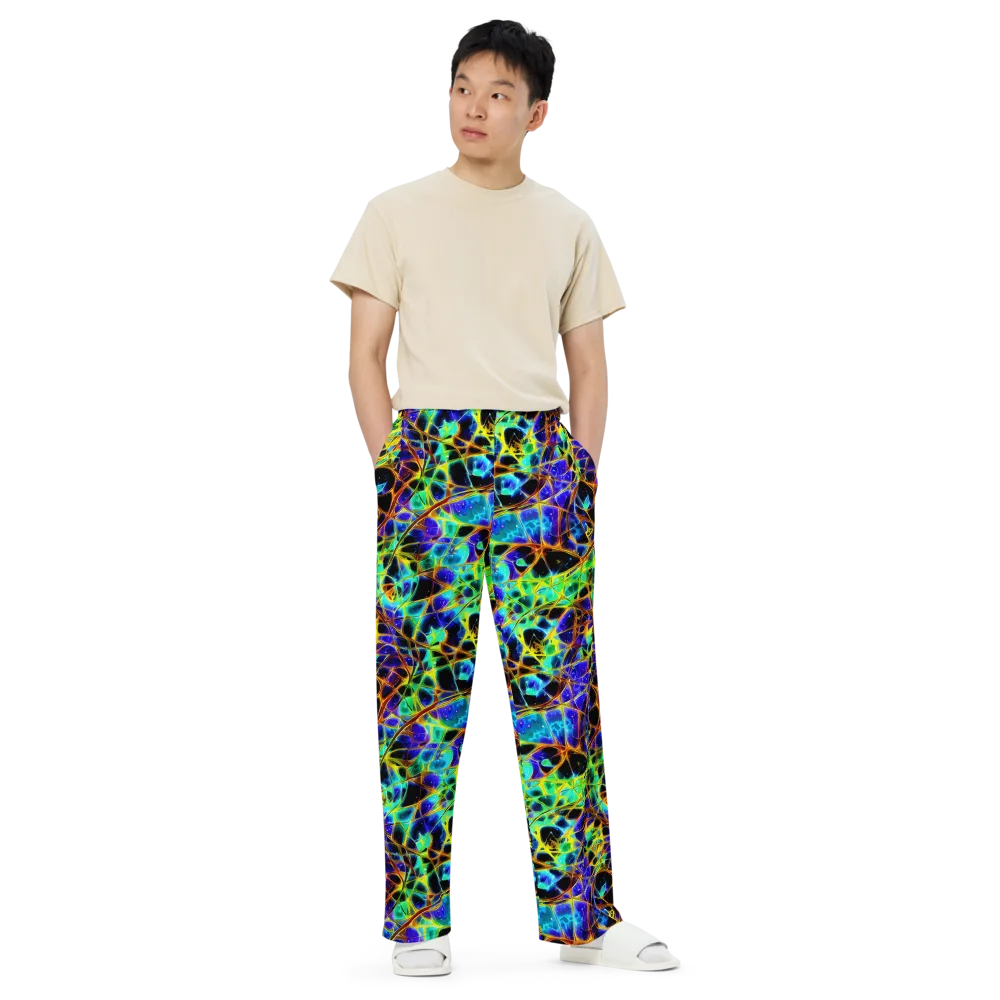 Iridescent Voltage on Wide-Leg Pants — Front