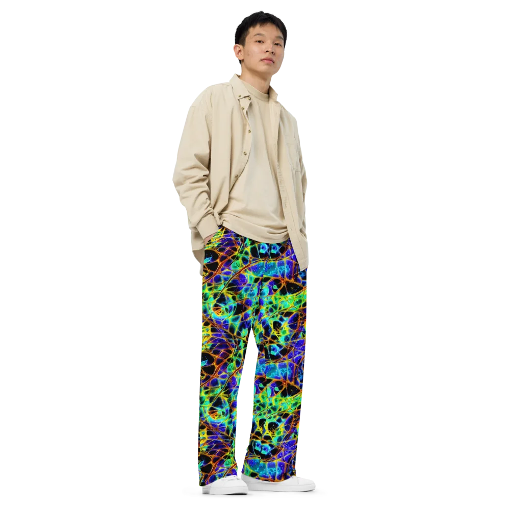 Iridescent Voltage on Wide-Leg Pants — Right Front