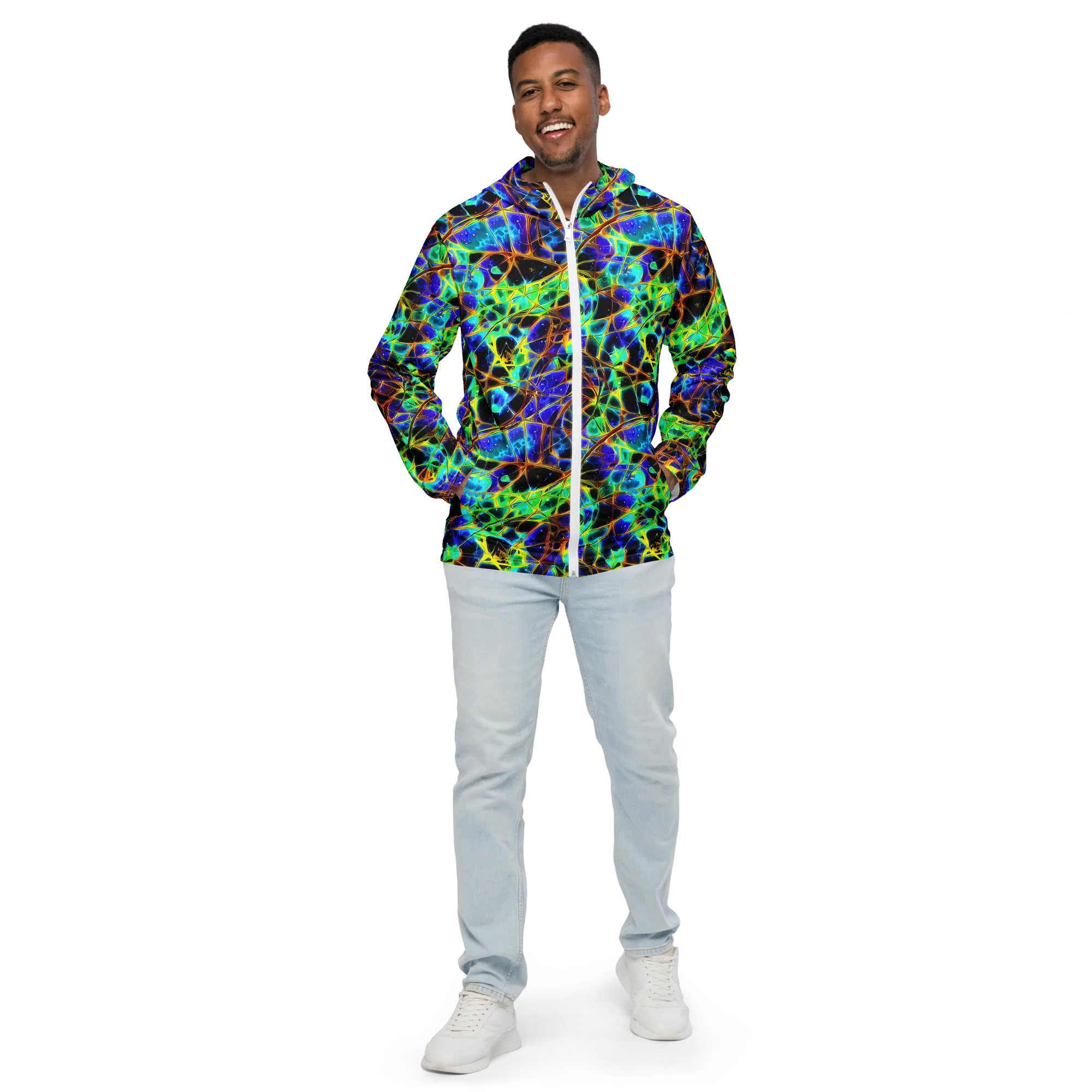Iridescent Voltage on Men's Windbreaker — Front