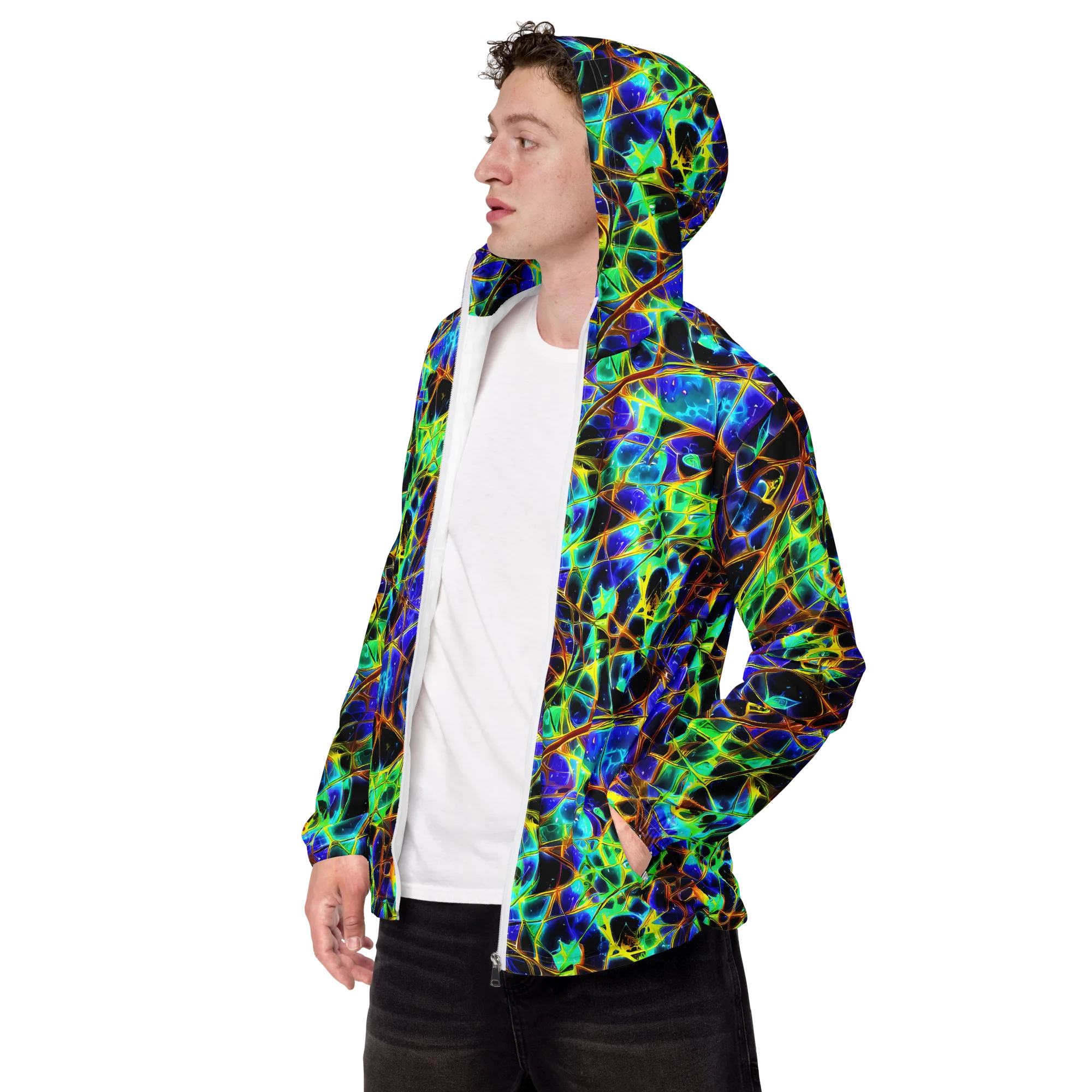 Iridescent Voltage on Men's Windbreaker — Left Front