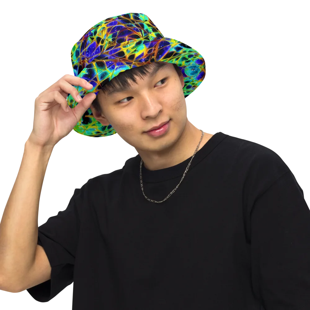 Iridescent Voltage on Reversible Bucket Hat — Front Inside