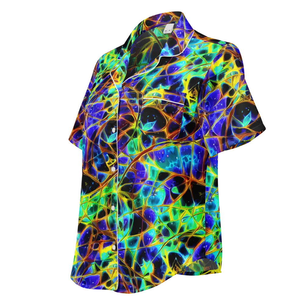 Iridescent Voltage on Women's Short Sleeve Pajama Top — Left Front