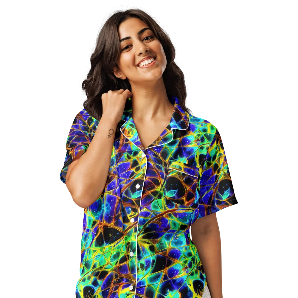Iridescent Voltage on Women's Short Sleeve Pajama Top — Front