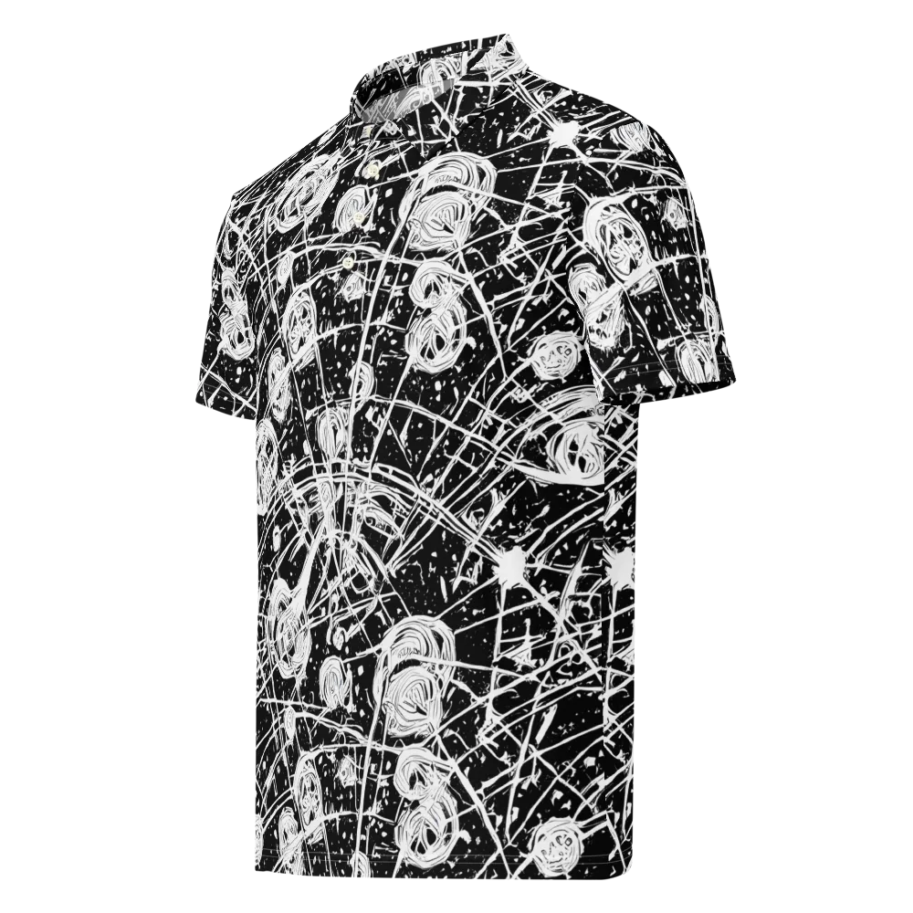 Blackwire Bloom on Men's Slim Fit Polo Shirt — Left Front