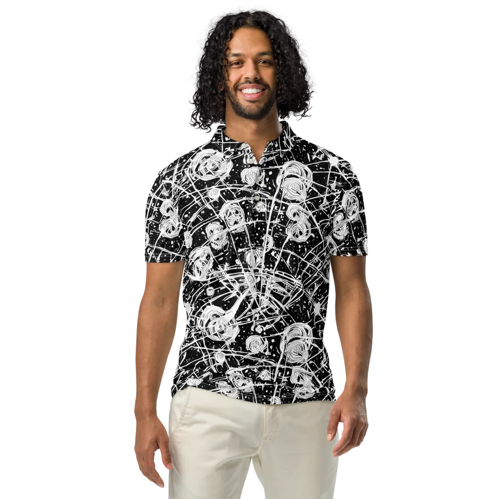 Blackwire Bloom on Men's Slim Fit Polo Shirt — Front