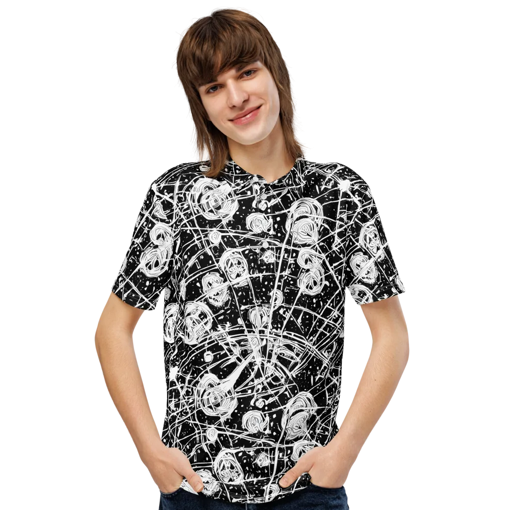 Blackwire Bloom on Men's Slim Fit Polo Shirt — Front