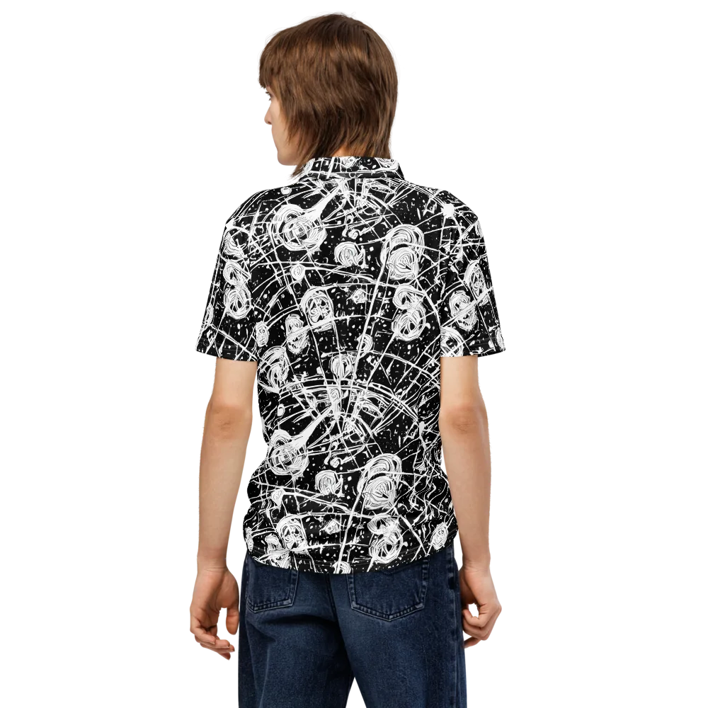 Blackwire Bloom on Men's Slim Fit Polo Shirt — Back