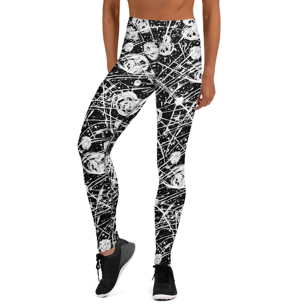 Blackwire Bloom on Yoga Leggings — Front