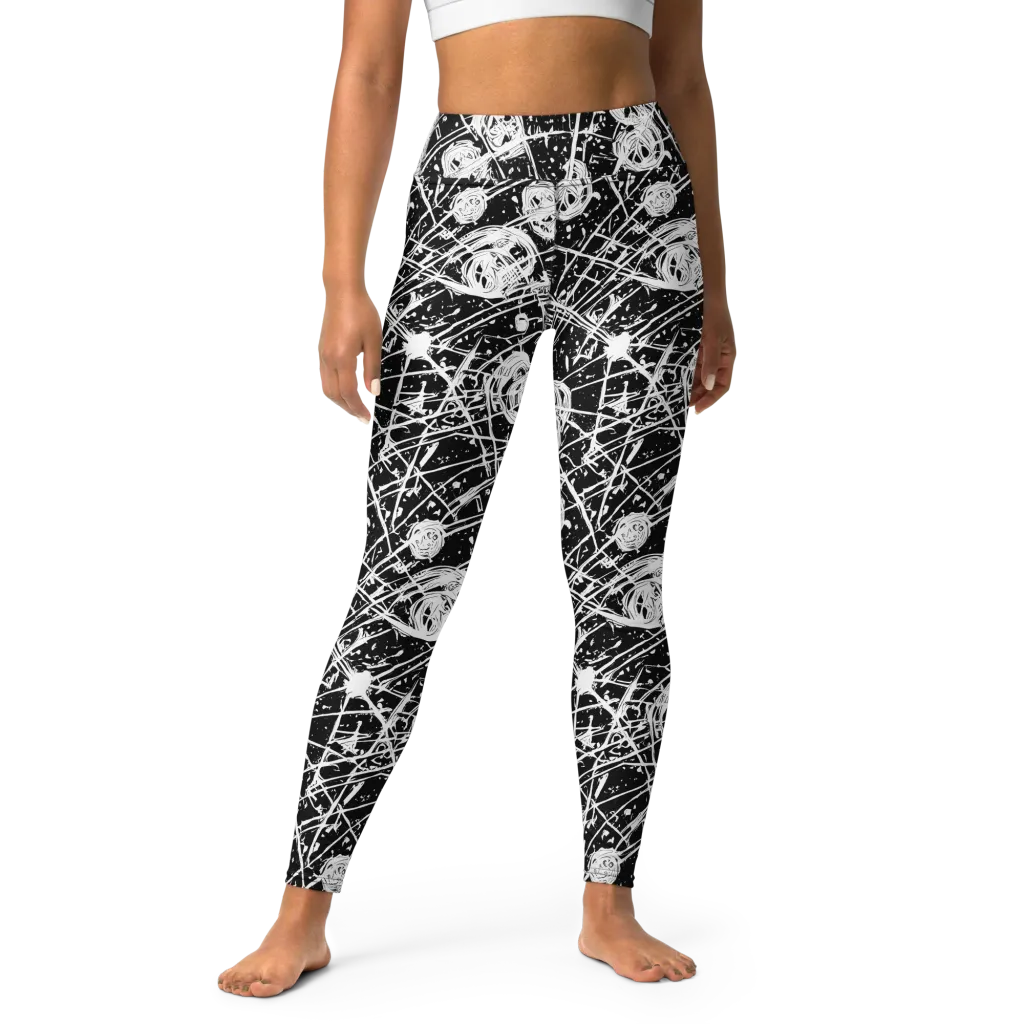 Blackwire Bloom on Yoga Leggings — Front