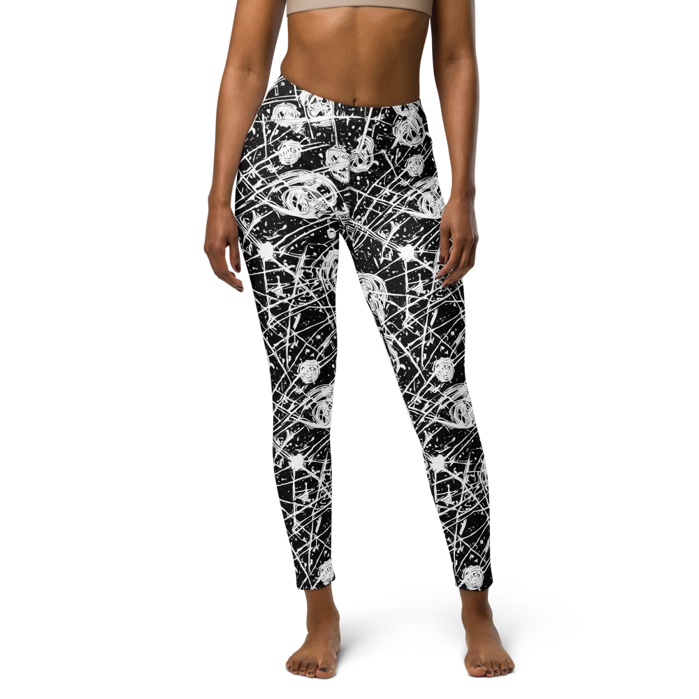 Blackwire Bloom on Yoga Leggings — Front