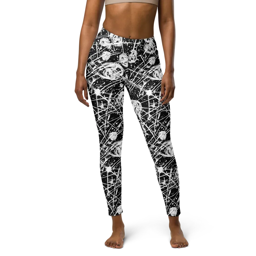 Blackwire Bloom on Yoga Leggings — Front
