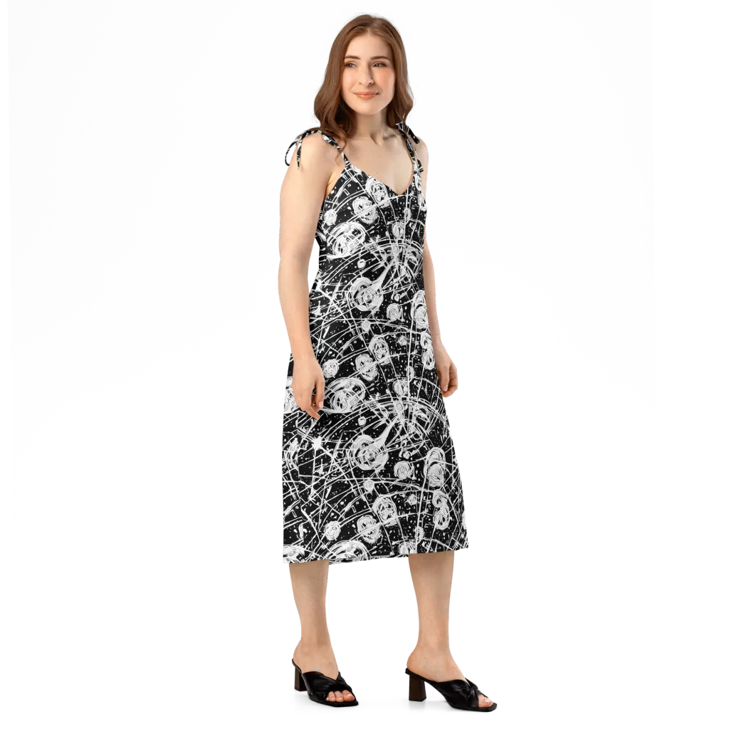 Blackwire Bloom on Slip Dress — Right Front