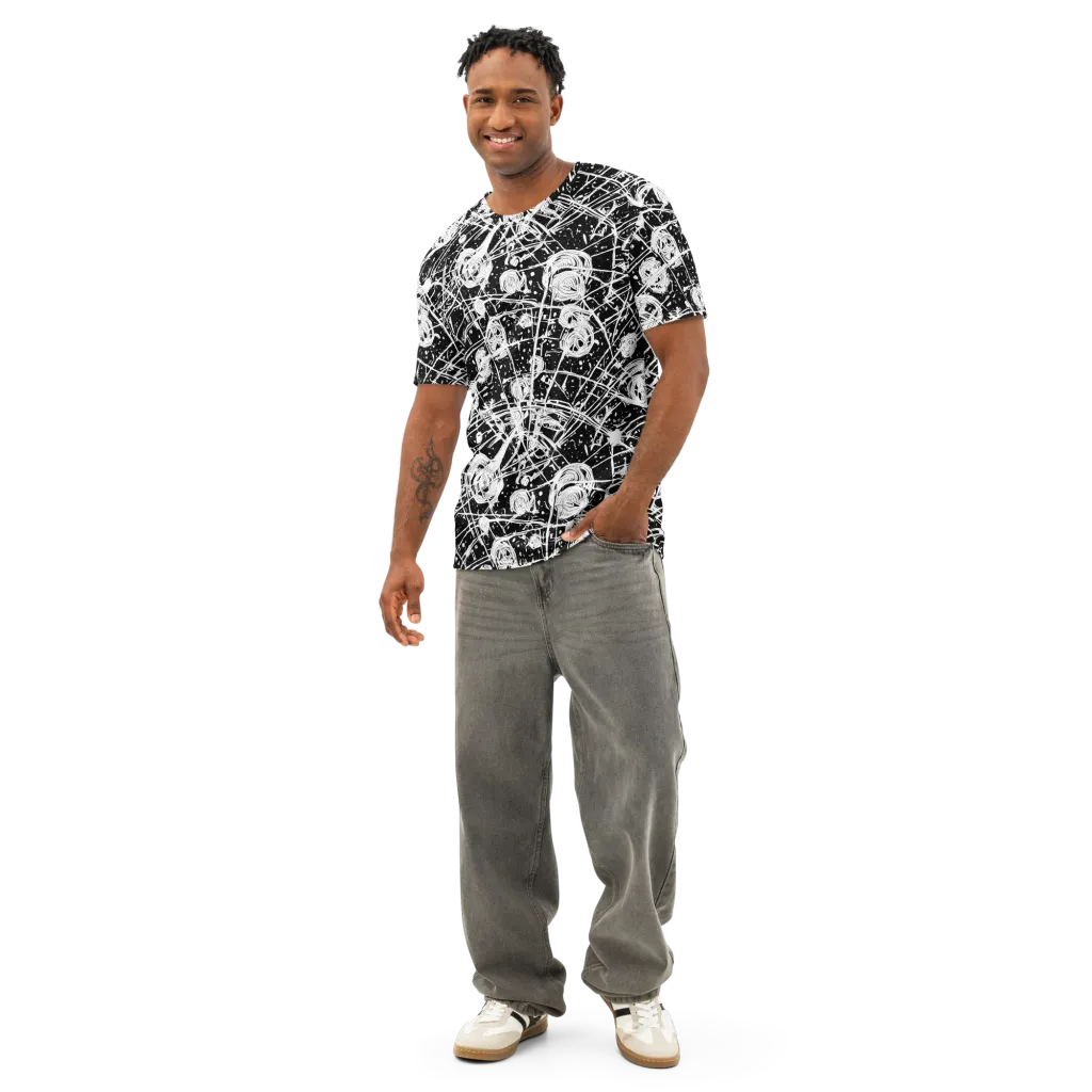 Blackwire Bloom on Men's Cotton Crew Neck T-Shirt — Front
