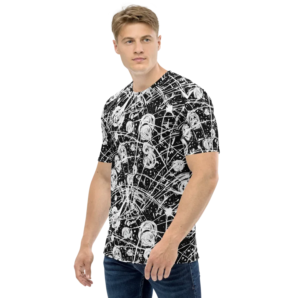 Blackwire Bloom on Men's Crew Neck T-Shirt — Left