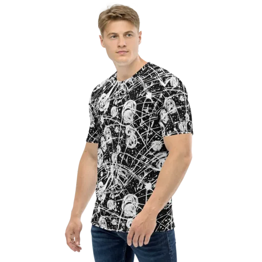 Blackwire Bloom on a Men's Crew Neck T-Shirt