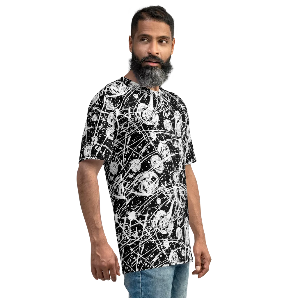 Blackwire Bloom on Men's Crew Neck T-Shirt — Right