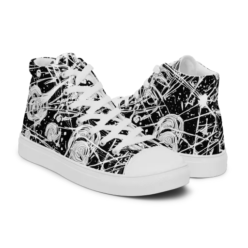 Blackwire Bloom on a Men's High Top Canvas Shoes