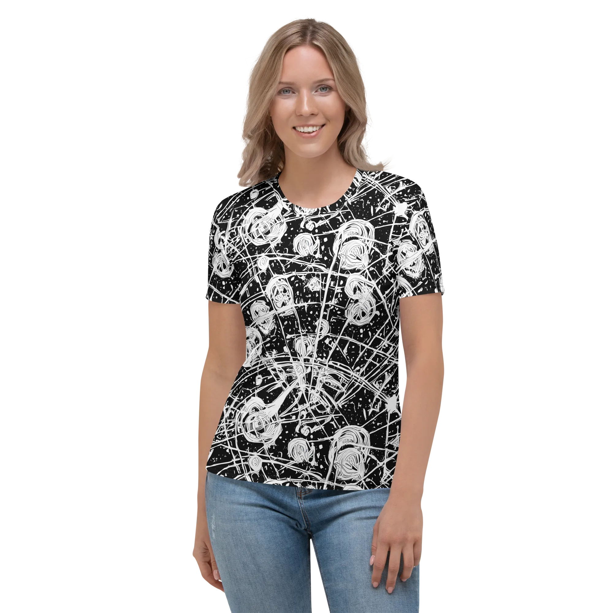 Blackwire Bloom on Women's Crew Neck T-Shirt — Front