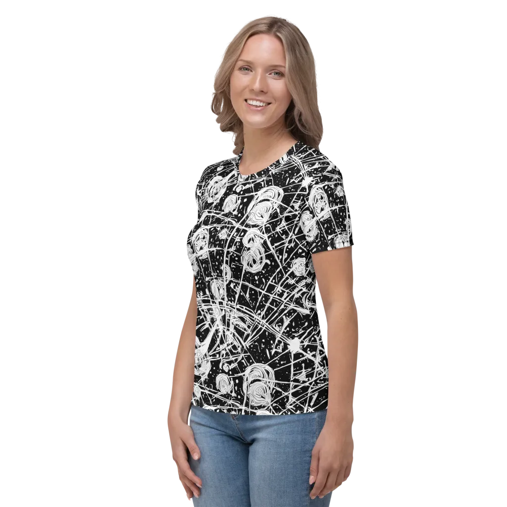 Blackwire Bloom on Women's Crew Neck T-Shirt — Left