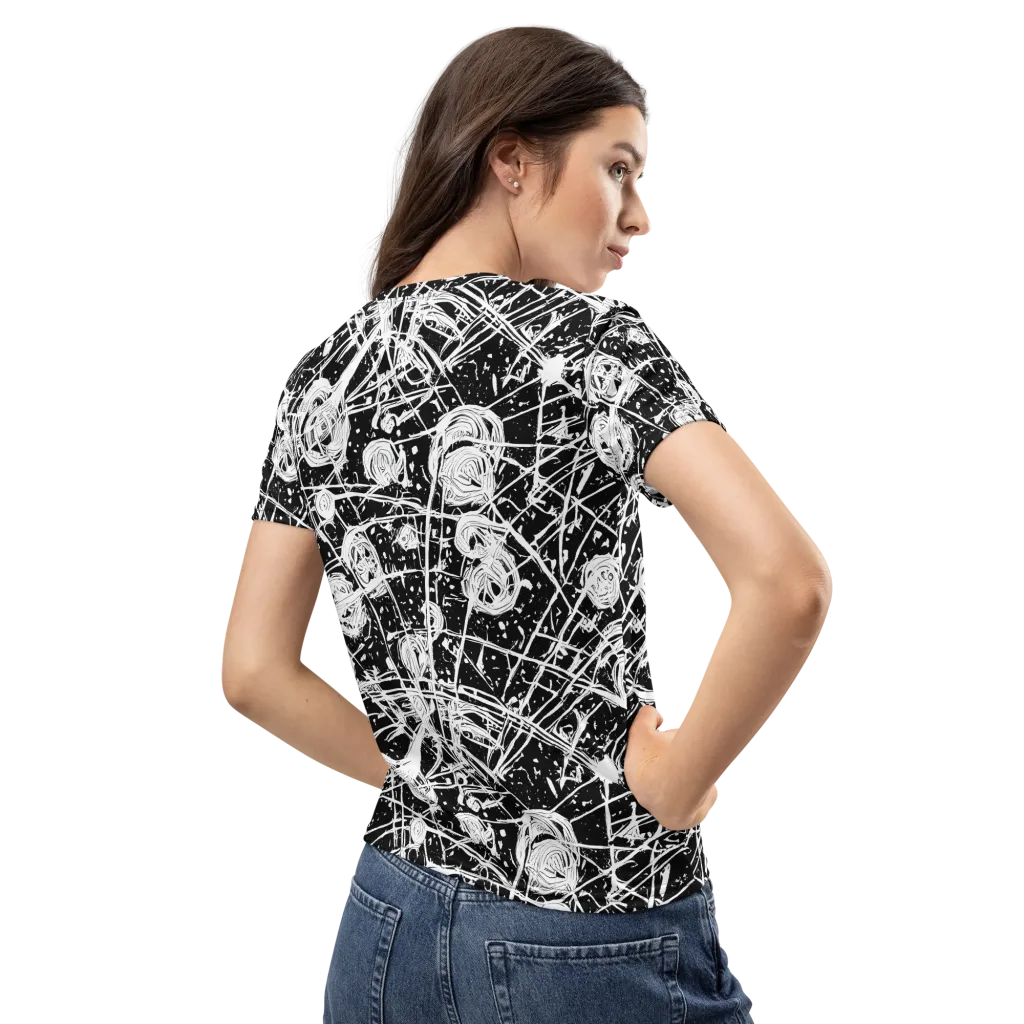 Blackwire Bloom on Women's Crew Neck T-Shirt — Back