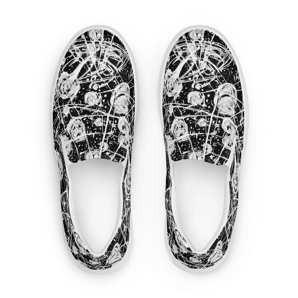 Blackwire Bloom on Men's Slip-On Canvas Shoes — Front