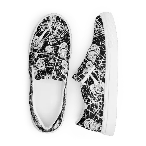 Blackwire Bloom on a Men's Slip-On Canvas Shoes