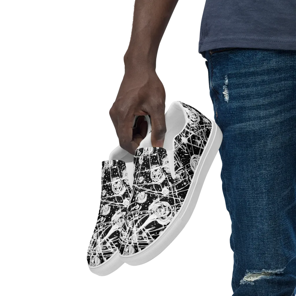 Blackwire Bloom on Men's Slip-On Canvas Shoes — Left Front