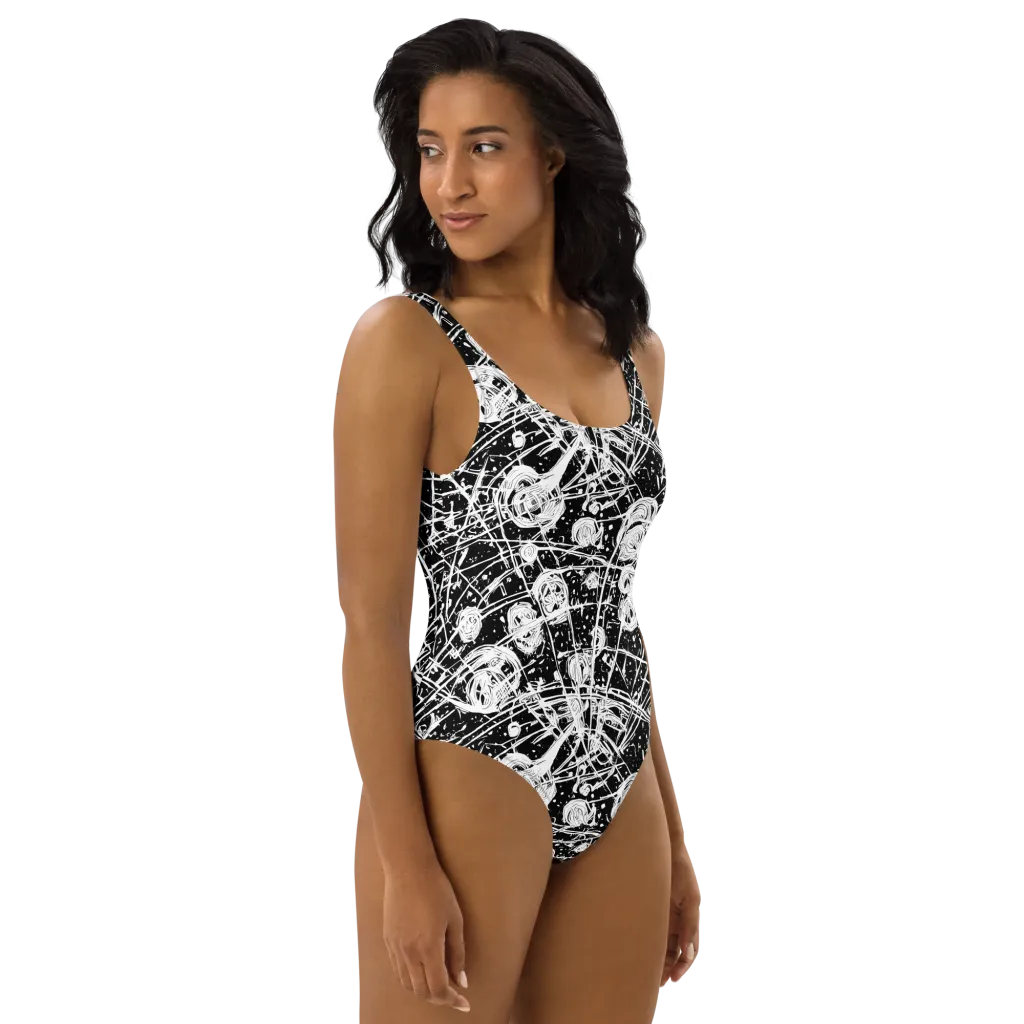 Blackwire Bloom on One-Piece Swimsuit — Right