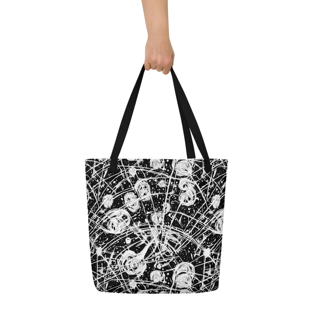 Blackwire Bloom on Large Tote Bag W/ Pocket — Front