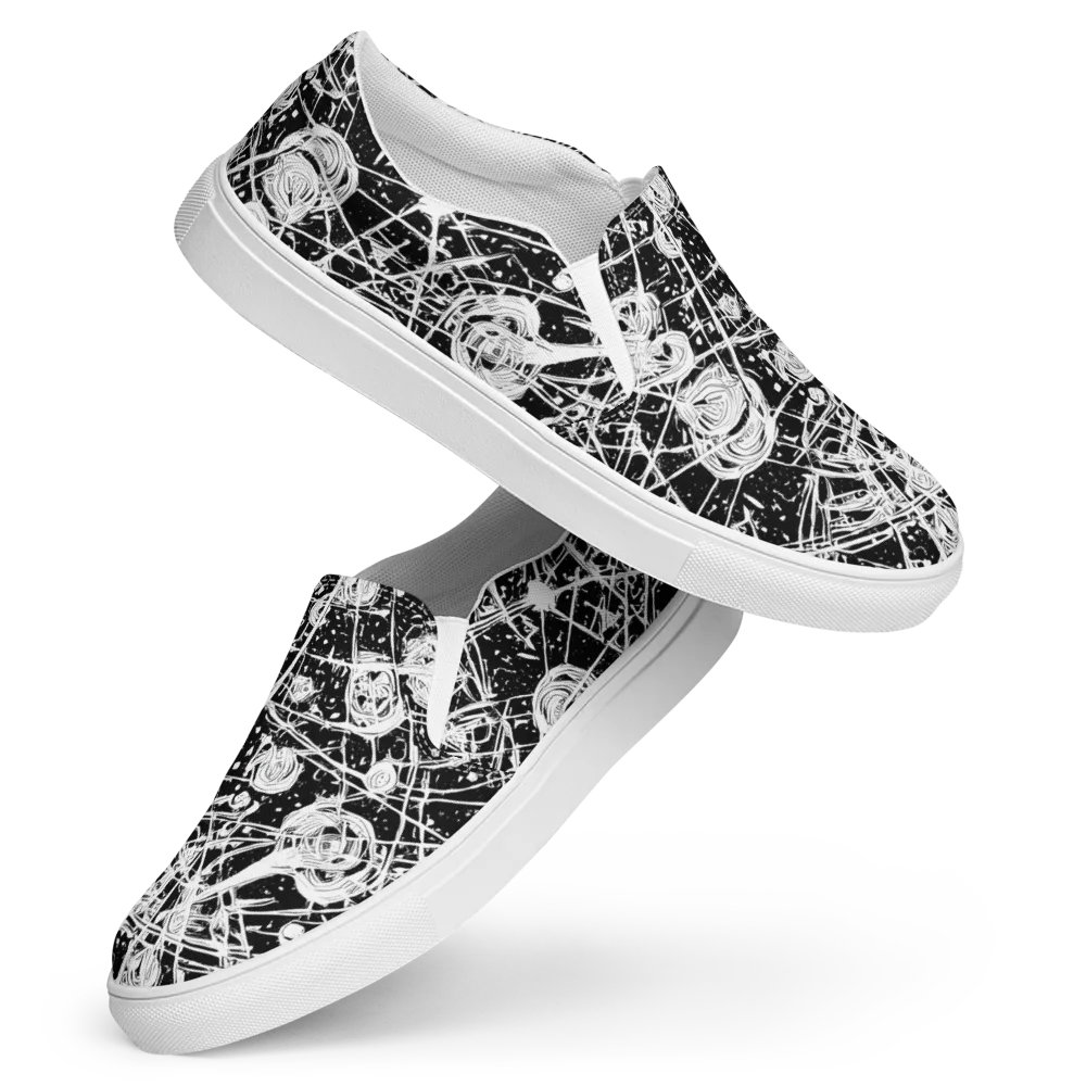 Blackwire Bloom on Women's Slip-On Canvas Shoes — Front