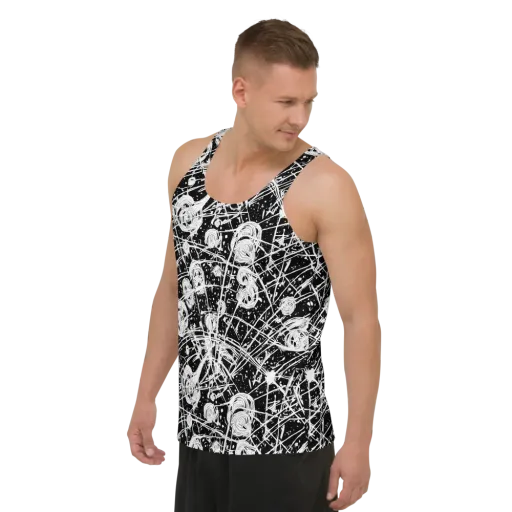 Blackwire Bloom on a Men's Tank Top