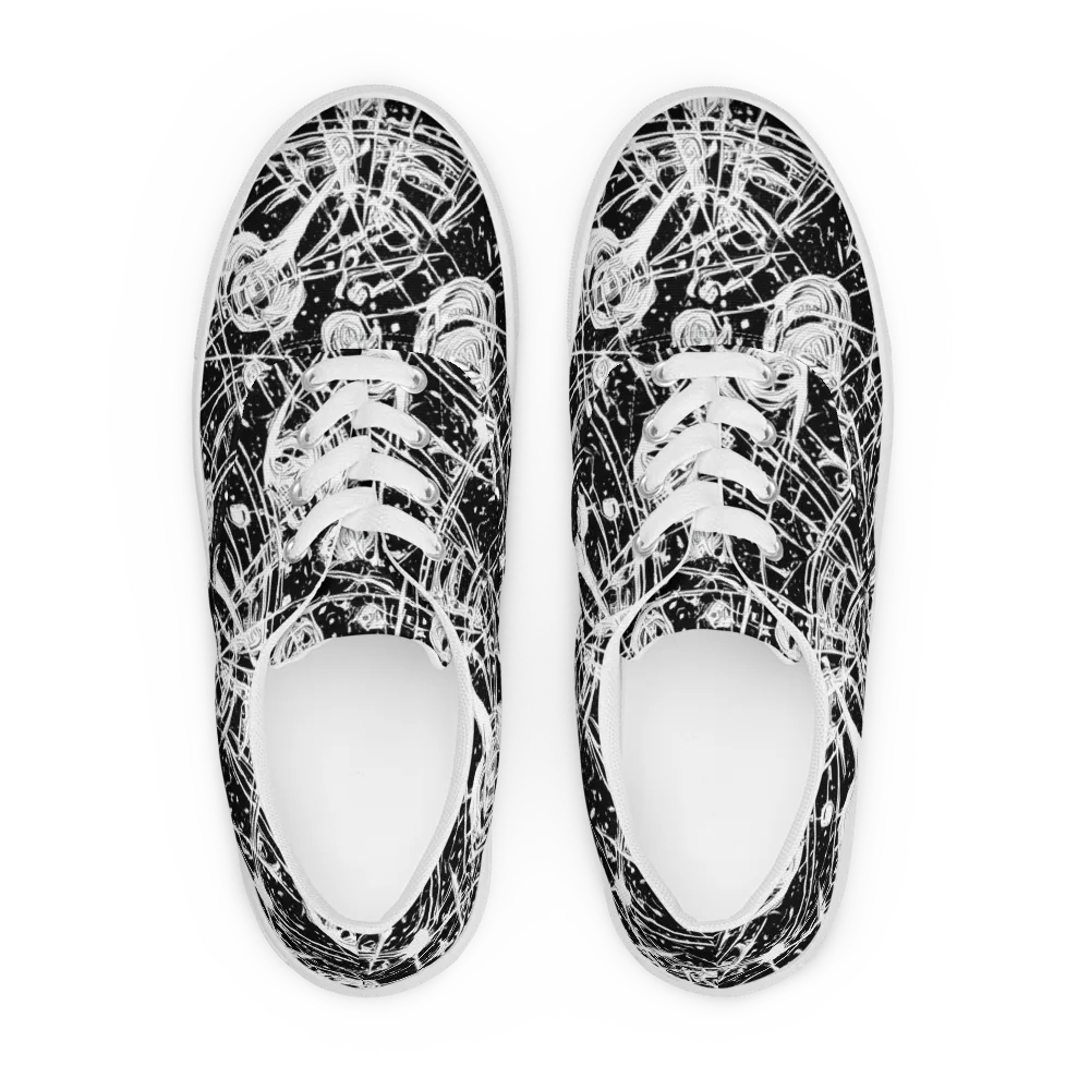 Blackwire Bloom on Men's Lace-Up Canvas Shoes — Front