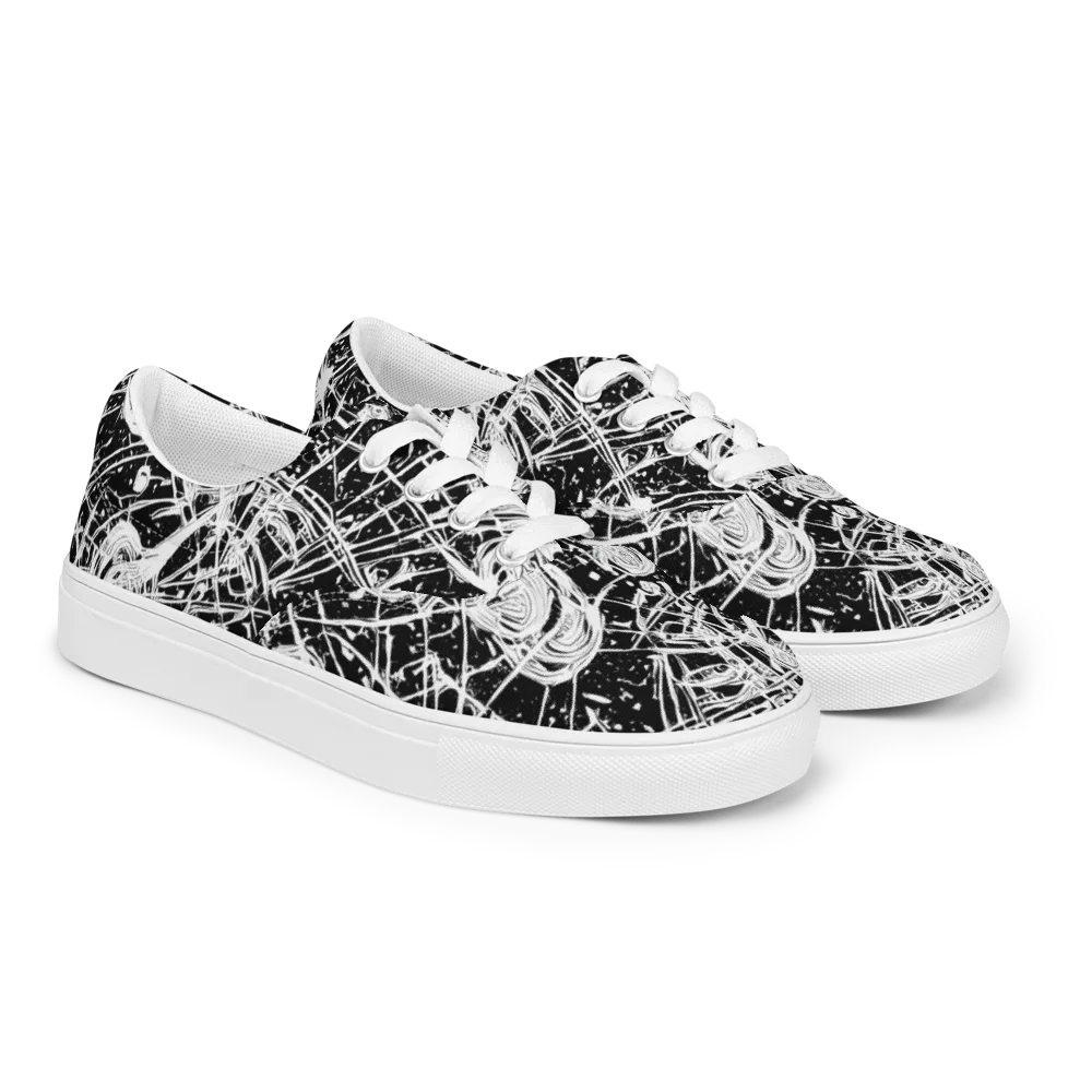 Blackwire Bloom on Men's Lace-Up Canvas Shoes — Right Front