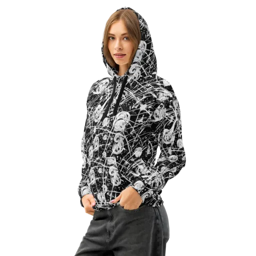 Blackwire Bloom on a Cotton Hoodie