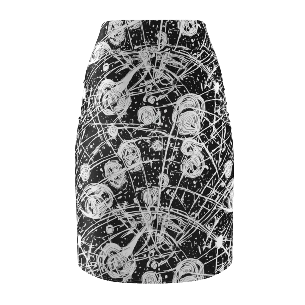 Blackwire Bloom on Pencil Skirt — Back
